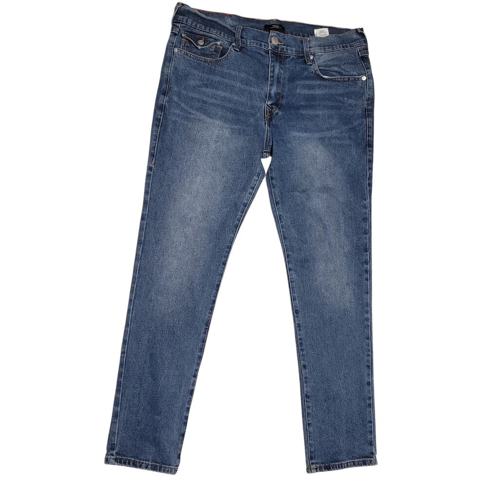 True Religion Men's Rocco Relaxed Skinny Jeans Size 36 measures 36Wx31L EUC